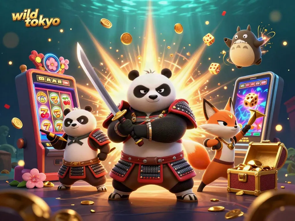 Spin at wild tokyo casino with vibrant characters and exciting gaming elements in a rich 3D scene.