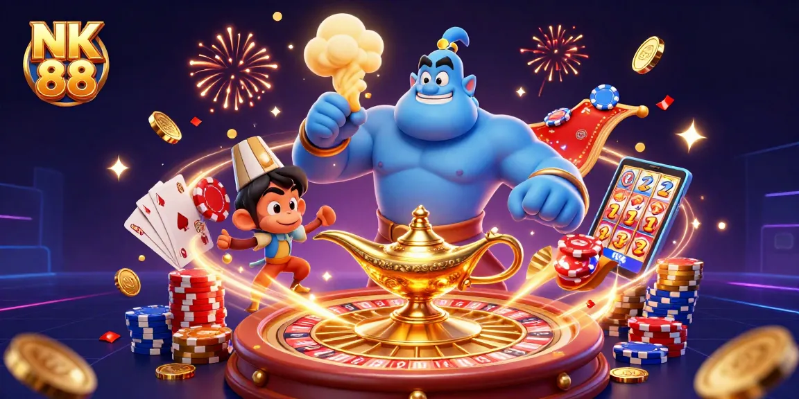 Experience the vibrant excitement of NK 88 with magical characters and dazzling casino elements!