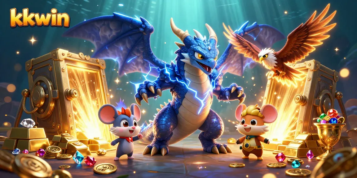Experience exciting games at kkwin with vibrant characters and sparkling treasures in a rich casino adventure.